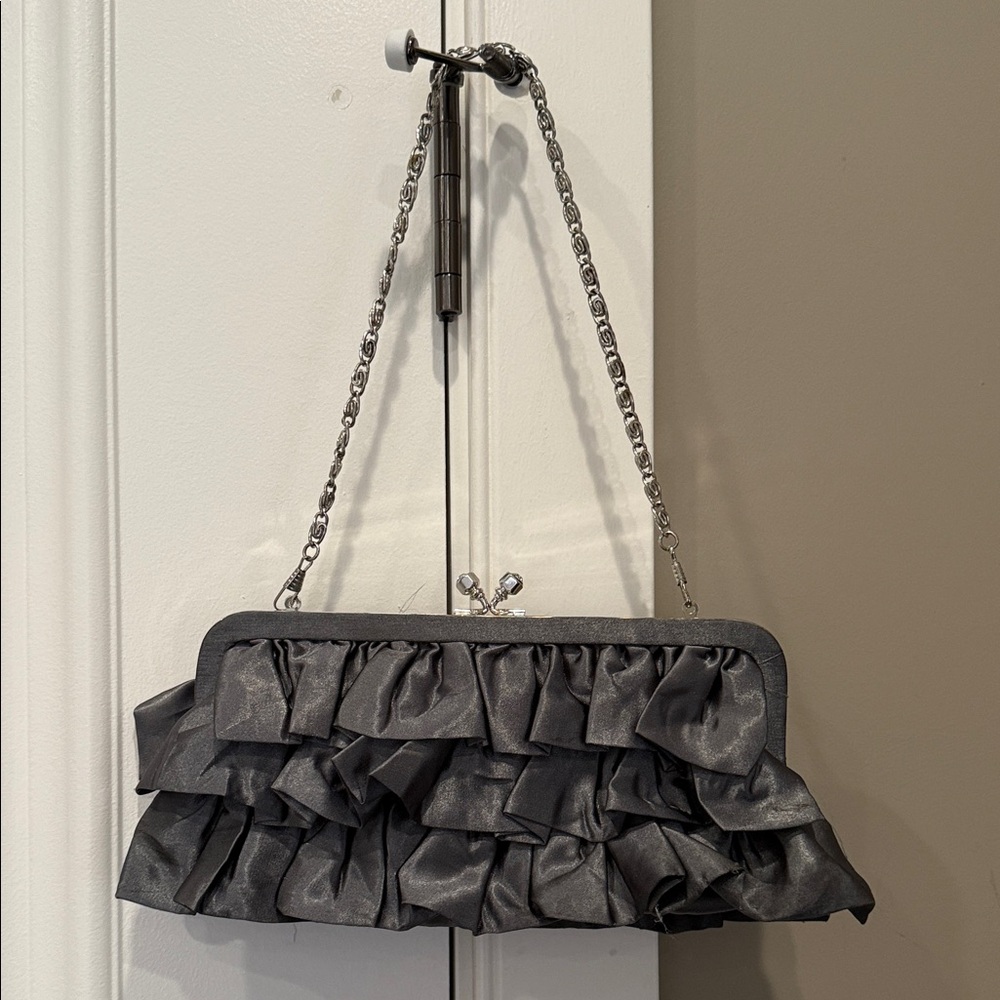 Ricki's Charcoal Ruffled Clutch